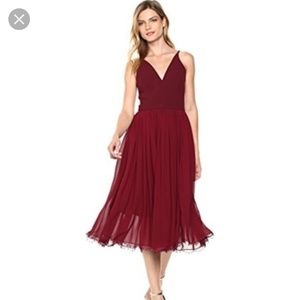 Dress the Population Alicia Burgundy Midi Dress